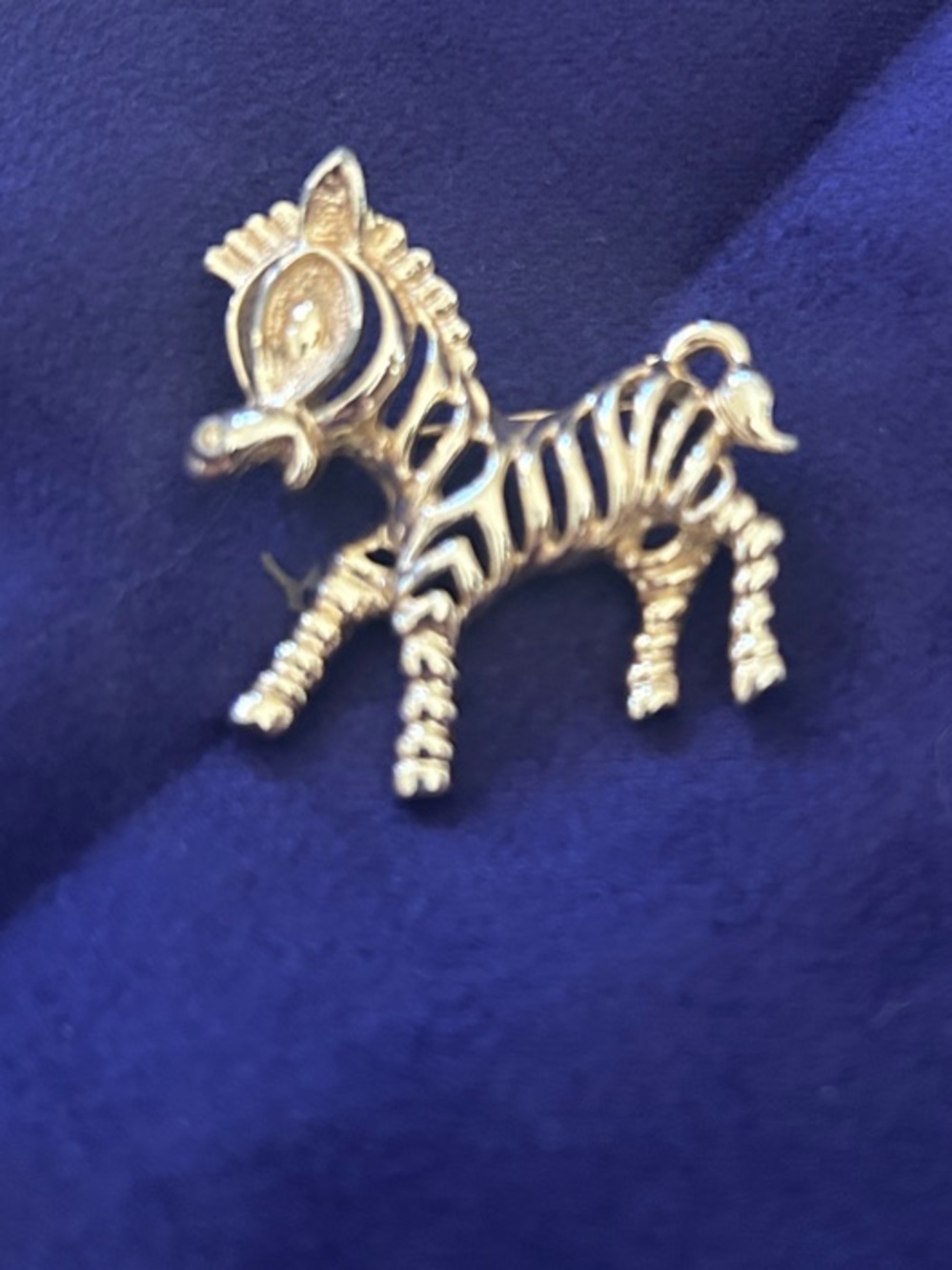 Vintage Gold-tone Zebra Pin